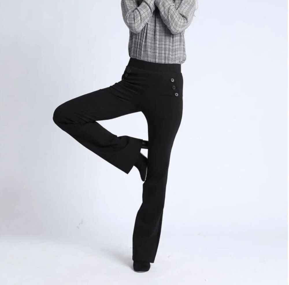 New Betabrand Black Bootcut Six Button Dress Pant Yoga Pants XSmall